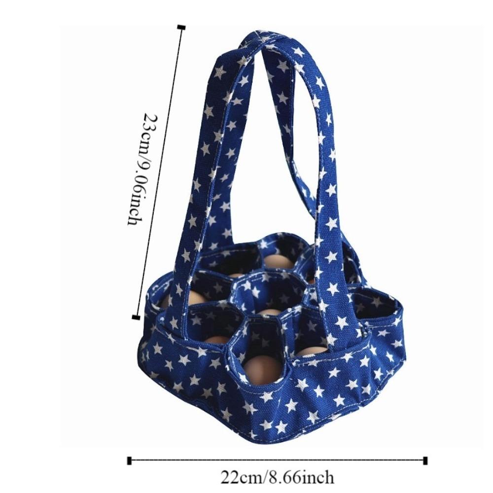 Canvas Portable Egg Collector Egg Bag Fresh Egg Storage Container Egg Basket with 9 Pouches Farms