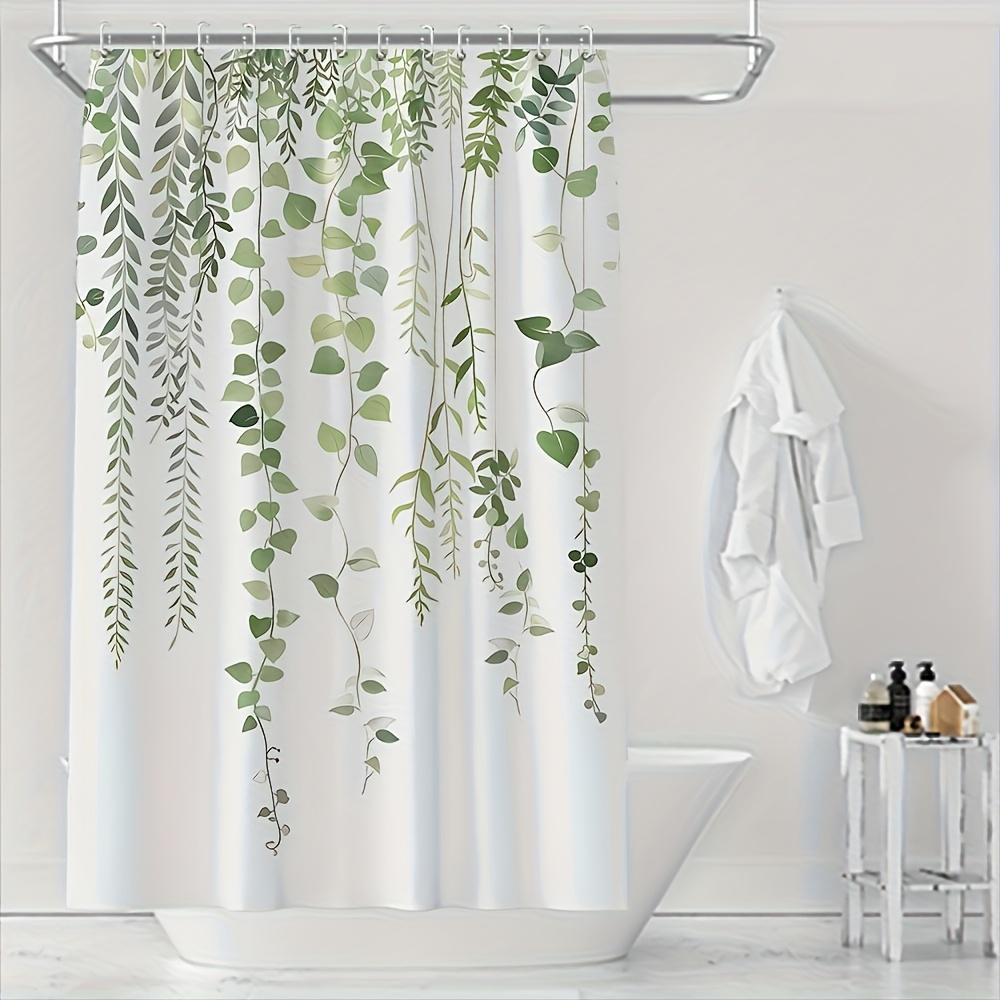 

Nordic Small Fresh Green Leaf Shower Curtain Polyester Digital Printing Shower Curtain Bathroom Curtain Decoration 90X180CM