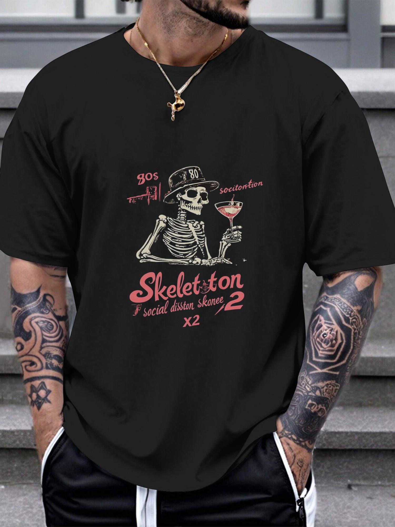 

1pc 80s vintage rock band skeleton martini T-shirt M