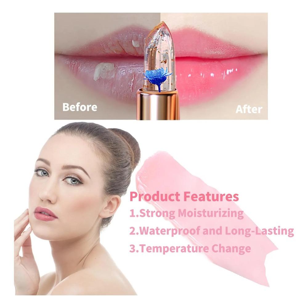 Tres Tipos De Barras De Labios Con Forma De Flor De Cristal Blue Enchantress