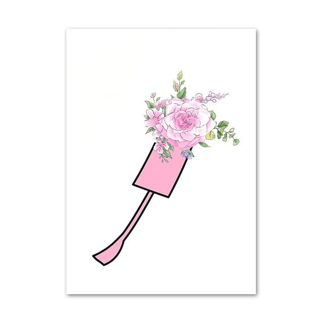 Nordic Fashion Girl Nail Beauty Salon Tweezers Wall Art Canvas Painting Posters And Prints Wall Pictures For Living Room Decor