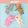 Dot Polka Fluffy Cat Plush Toy Keychain Available In Pink Grey Brown And Cream Hues