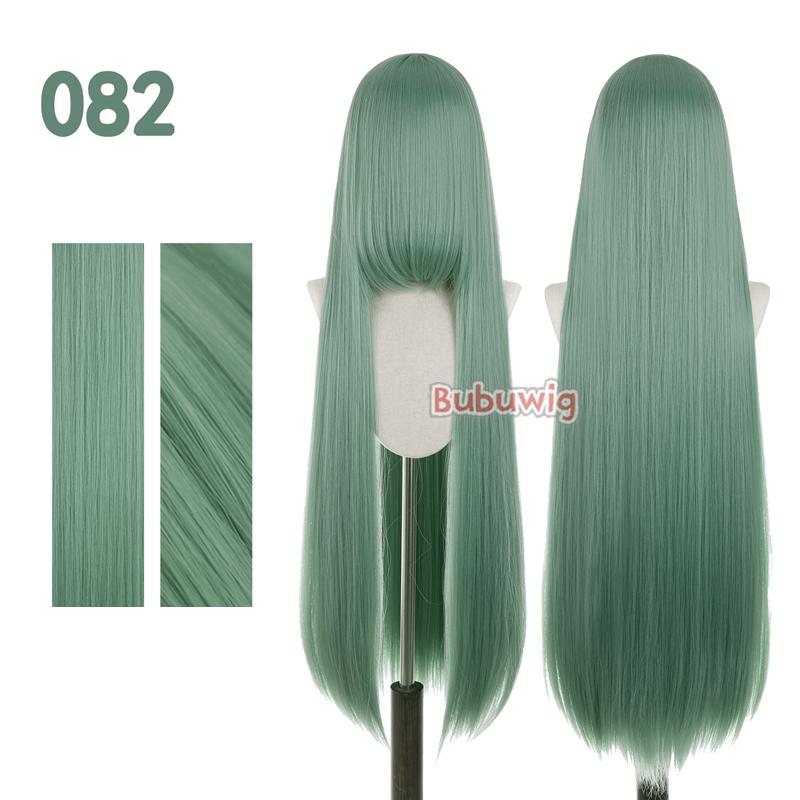Bubuwig Synthetic Hair 100cm Long Straight Pure Color Cosplay Wigs Over 100 Colors Black White Red Blue Brown Wig Heat Resistant