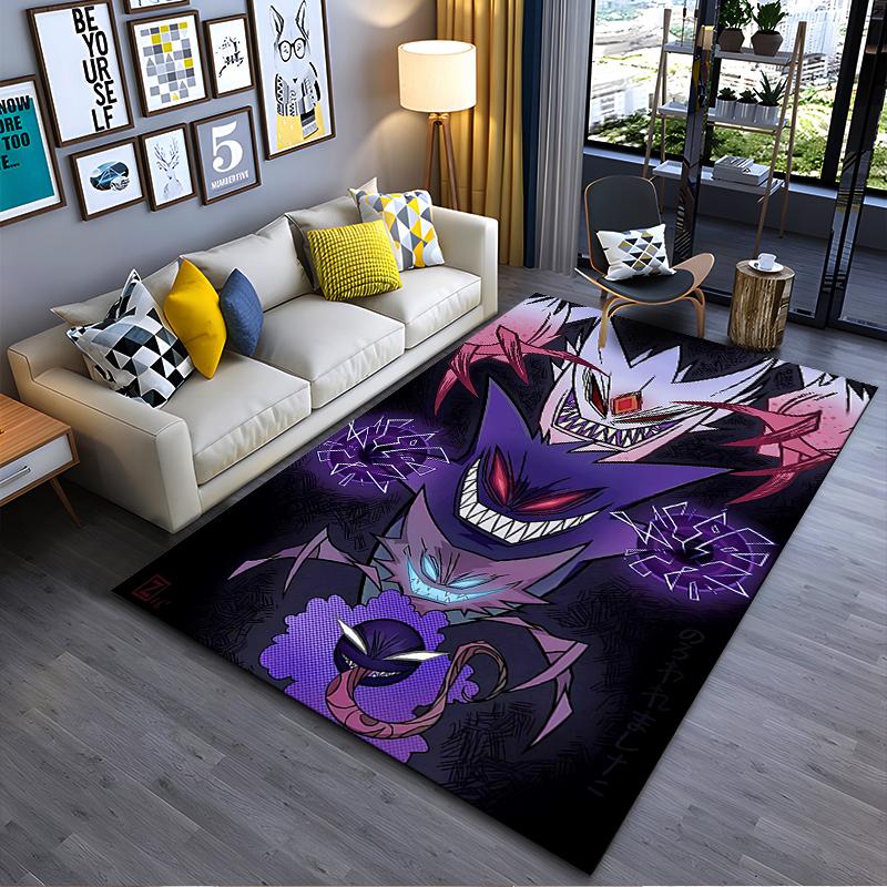 

Pokémon Gengar Plush Print Flannel Non-slip Soft Carpet, Machine Washable, Living Room and Bedroom Home Floor Mat 40x60cm( 15x23in )