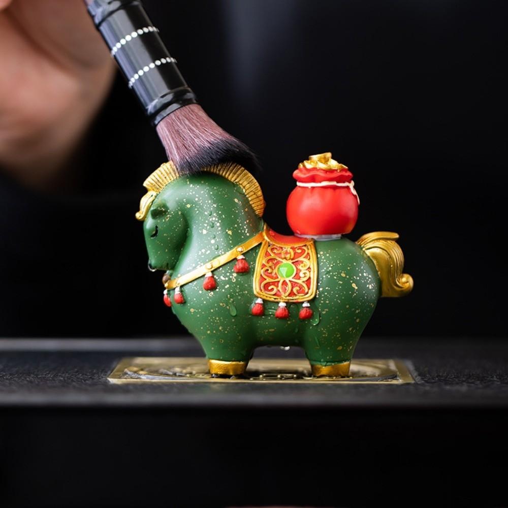 Gift Resin Horse Figurine Tea Table Decoration Horse Mascot Zodiac Horse Ornaments Pony Rotatable Horse Miniature Home