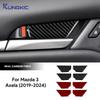 For Mazda 3 -2025/CX-30 -2025 Real Soft Carbon Fiber Sticker LHD RHD Car Inner Door Bowl Panel Interior Trim Accessories