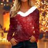 Camicie a Maniche Lunghe da Donna Magliette Carine Stampe Natalizie Magliette Bluse Casual Taglie Forti Top Basic Pullover