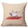 Small Animals Practice Yoga Posture Pattern Pillow Case Cute Squirrel Funny Perform Decoration Kid'S Room Sofa Bed Cushion Cover