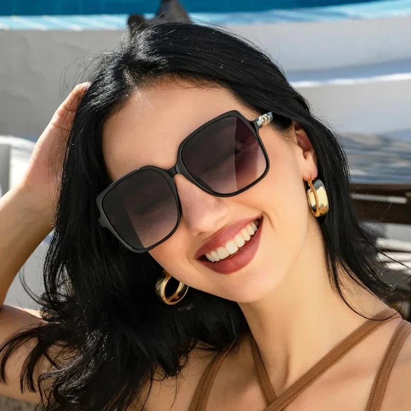 Retro Vintage Cat Eye Women Sunglasses Designer Fashion Black Sun Glasses Big Frame Cool Sexy Female Eyewear  Mujer