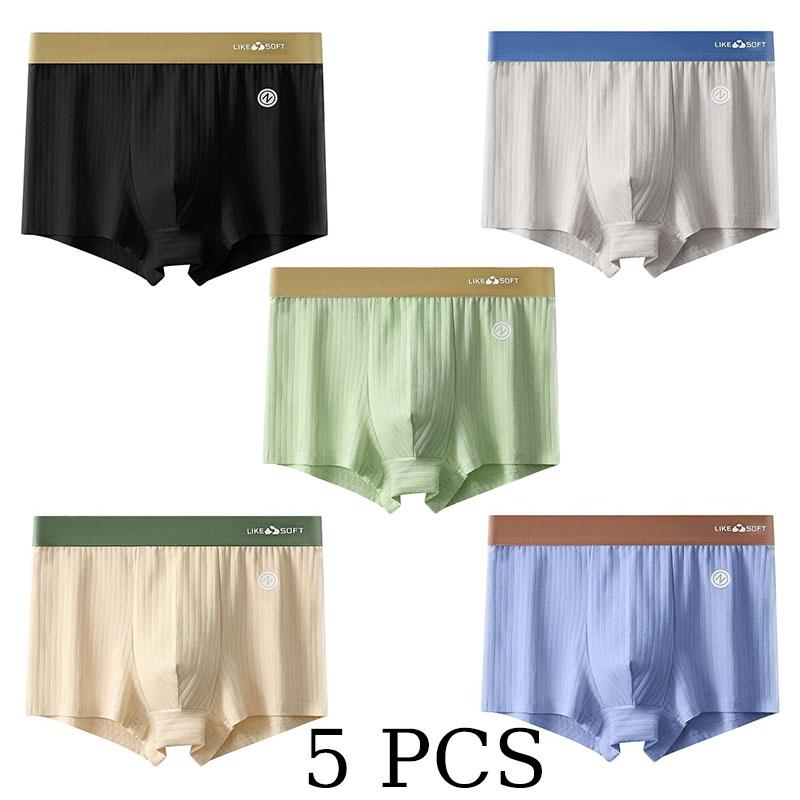 Calzoncillos tipo bóxer para hombre con cintura elástica y bragas transpirables