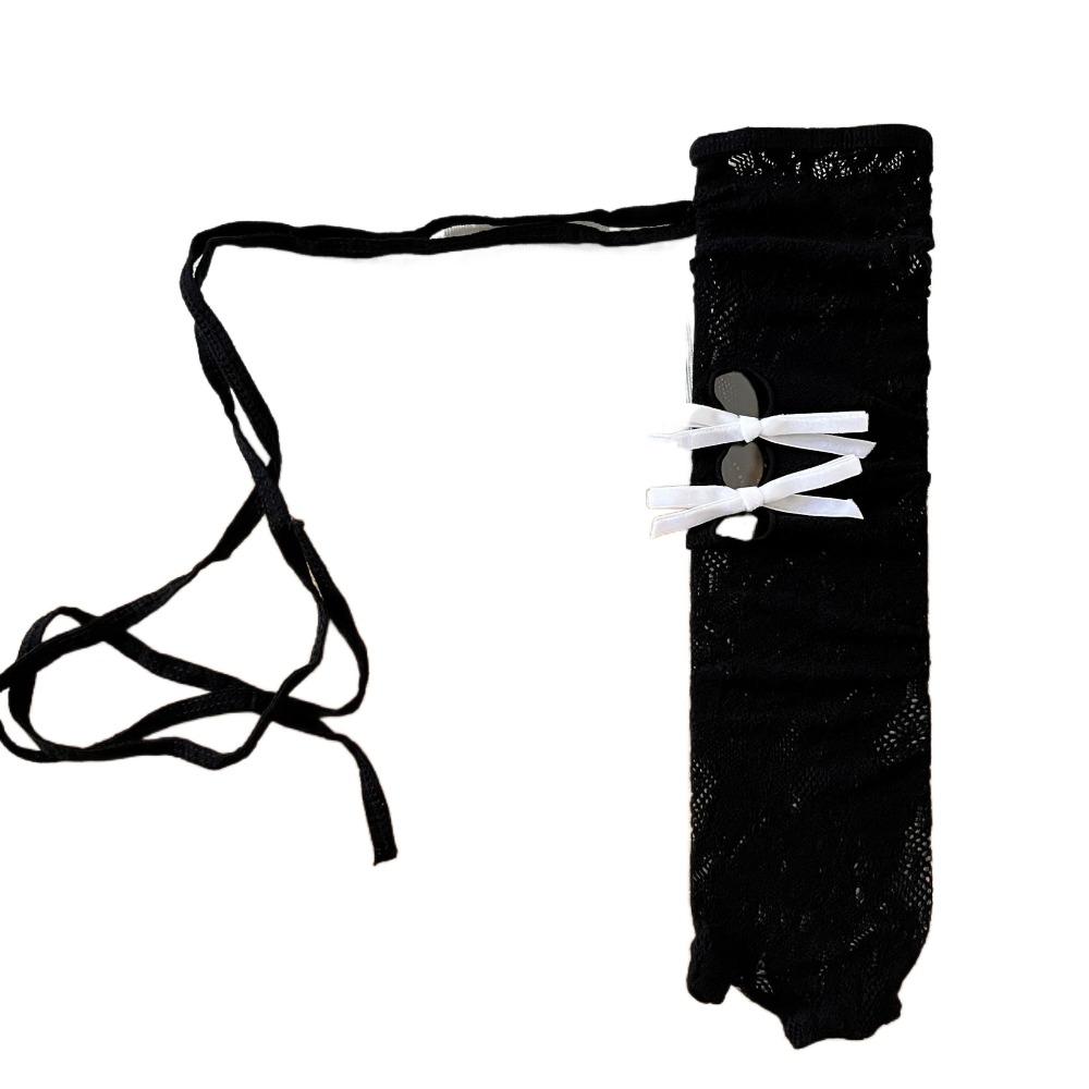 

JK Lolita Bowknot Long Stockings Transparent Socks Women Breathable Mesh Stockings Women s чёрный