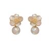 Light Luxury Pearl Stud Earrings Celebrity Temperament Flower Earrings Elegant High-end Earrings