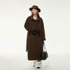 2026 Winter Cashmere Blend Coat Womens Double-Breasted Long Loose Fit Solid Color Overcoat