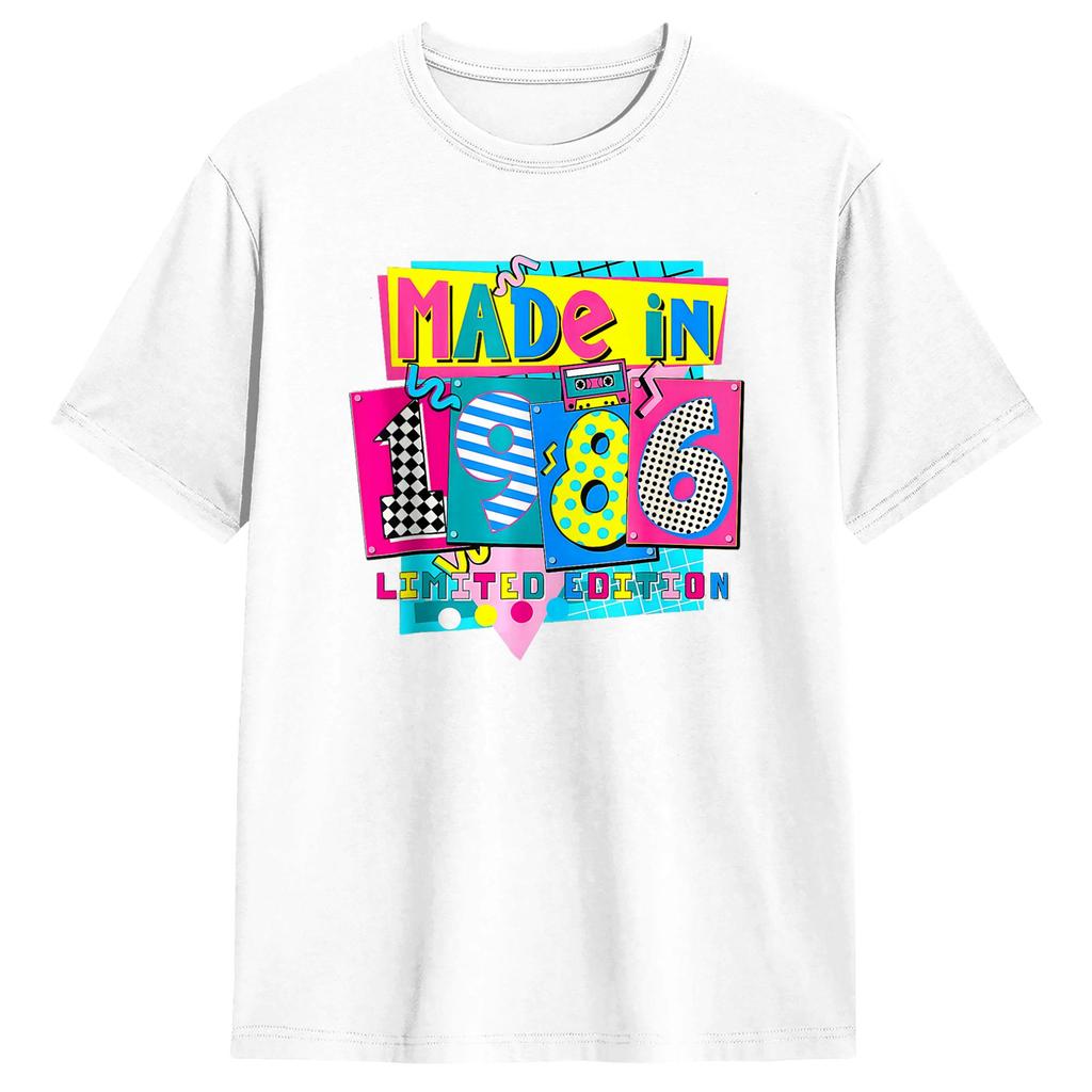 Made in 1986 Limited Edition 40th Birthday Party T Shirts Cotton Top Tees Streetwear Short Sleeve T Shirt O Neck Hip Hop Tshirt