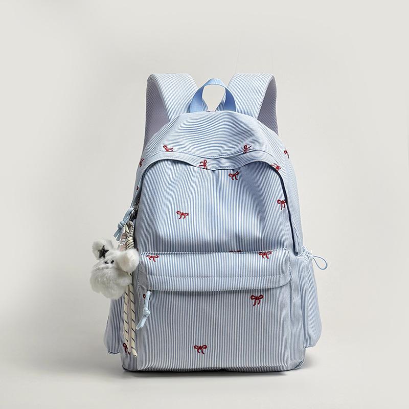 Schoolbag Plaid Schoolbag Female Korean Version Ins Literary Backpack Junior High School High School Students Large Capacity Leisure High Value