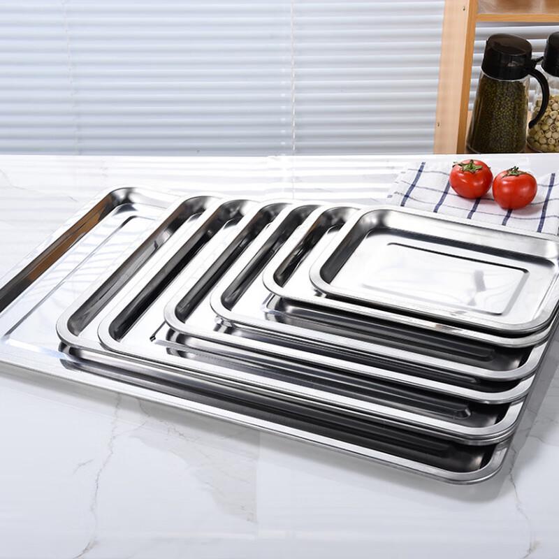 Shengjia Stainless Steel Rectangular Serving Trays (30-Pack)