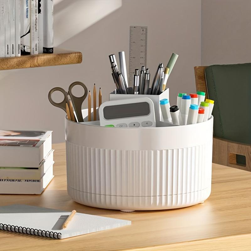 1PC 360° Rotating Makeup Storage Box, Desktop Makeup Organizer, Cosmetic Brush Holder, Lipstick Eyebrow Pencil Holder