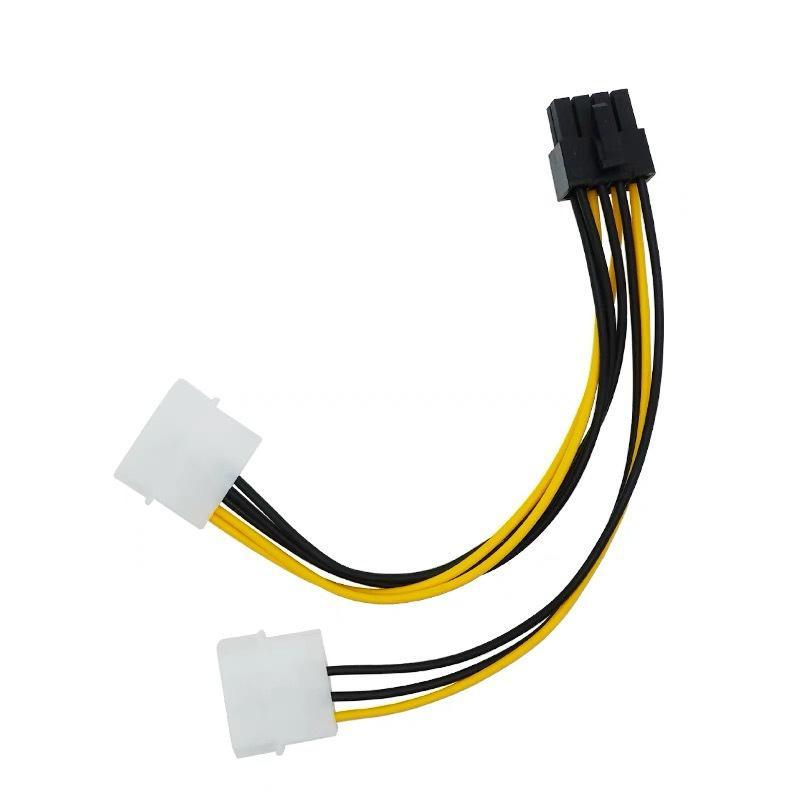 8Pin PCIe To Dual 4Pin Molex Power Adapter Cable Stable Power Output for PC DIY Enthusiasts Graphics Cards