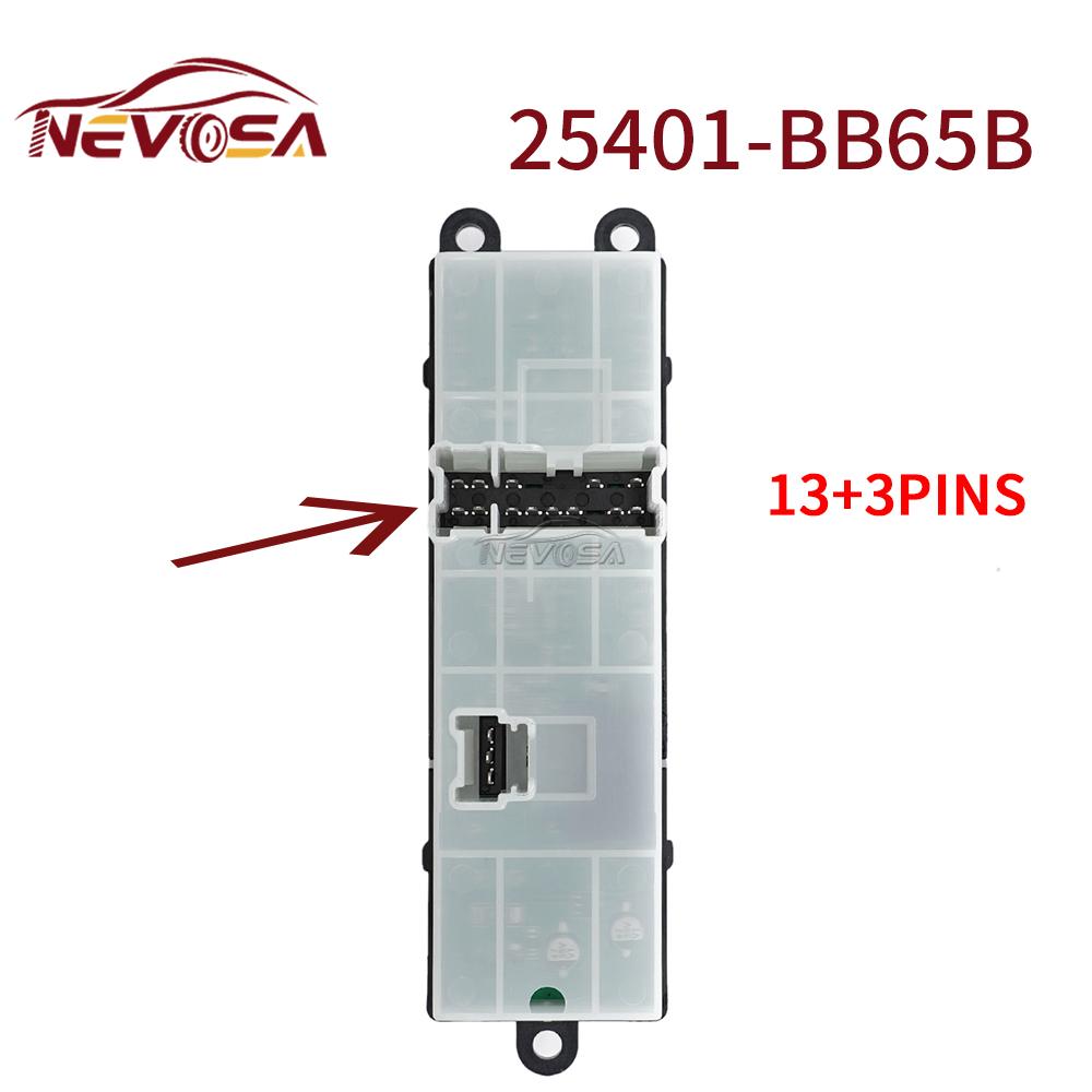 25401-BB65B For Nissan Qashqai J10 Navara D40 Pathfinder R51 Car Power Window Control Switch Button 25401-JD001 25401BB65B LHD