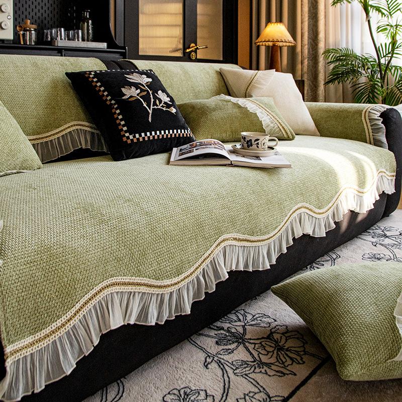 Special non-slip leather seat cushion for special-shaped sofa cushion Chenier straight row sofa 2025 three-seat one-lady cover