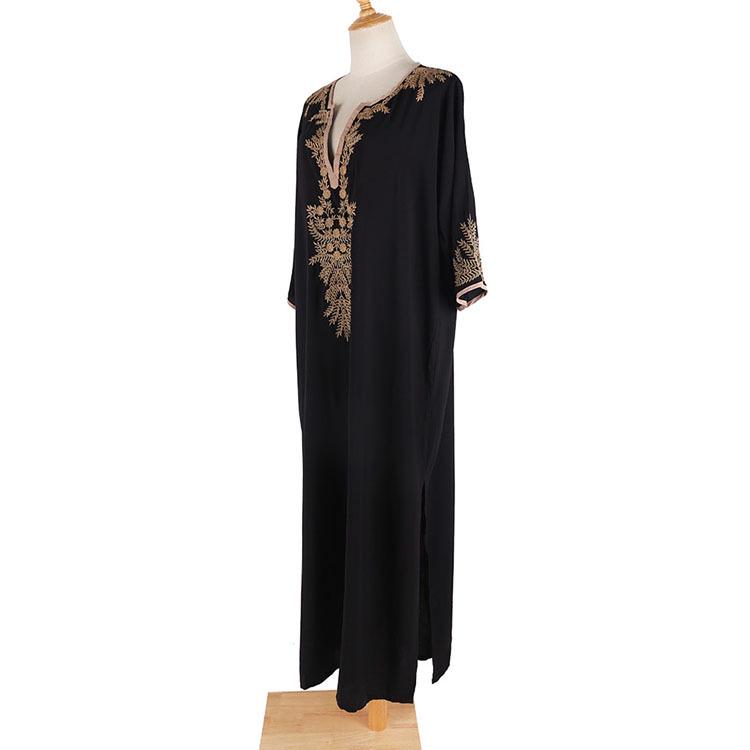 European-American Embroidered V-Neck Cotton Swimsuit Cover-Up