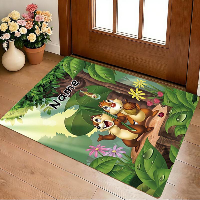 Custom Name Chip Dale Adventure Living Room Non-Slip Area Rug Soft Carpet for Bedroom Kids Playroom Sofa Office Home Decor Doormat