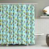 Bathroom Shower Curtain Bird Parrot Pattern Teal Blue Washroom Decor Home Decor Waterproof Fabric Shower Liner
