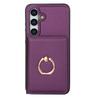 Wallet Case with Card Holder, 360° Rotation Ring Kickstand Magnetic Clasp and Durable Shockproof Cover for Samsung Galaxy S24 FE