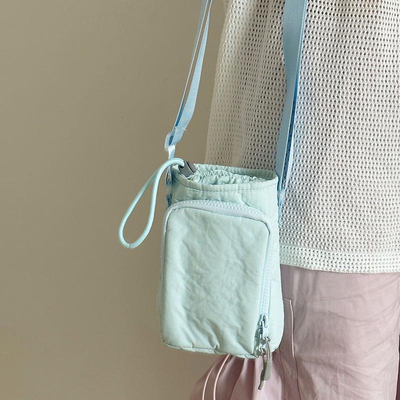 Taška přes rameno na láhev s vodou Taška na hrnek s vodou Jednobarevná Nylonová Crossbody taška na telefon Venkovní přenosná taška přes rameno