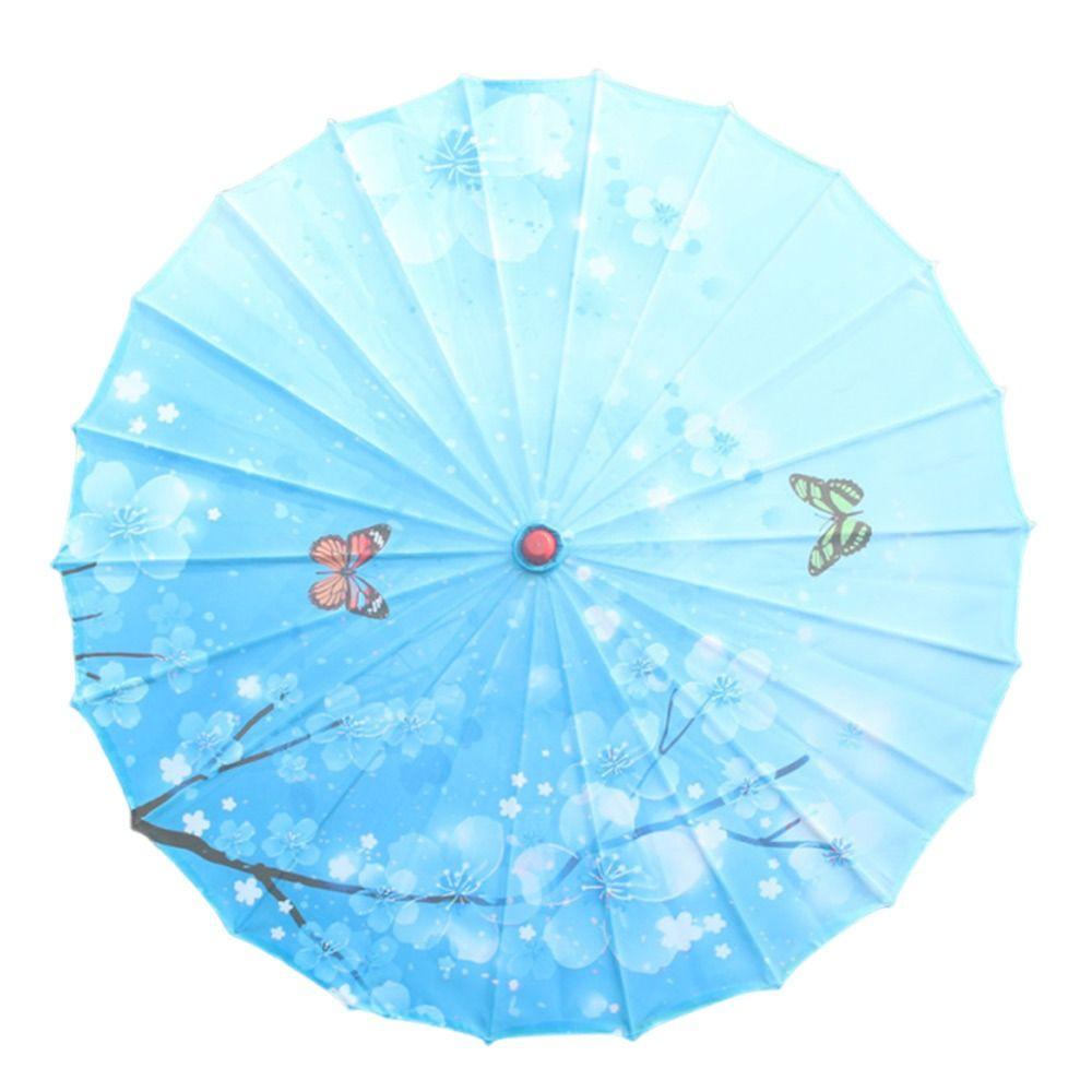 Printed Silk Oiled Paper Umbrella Tassel Design Silk Fabric Umbrella Bridesmaids Party