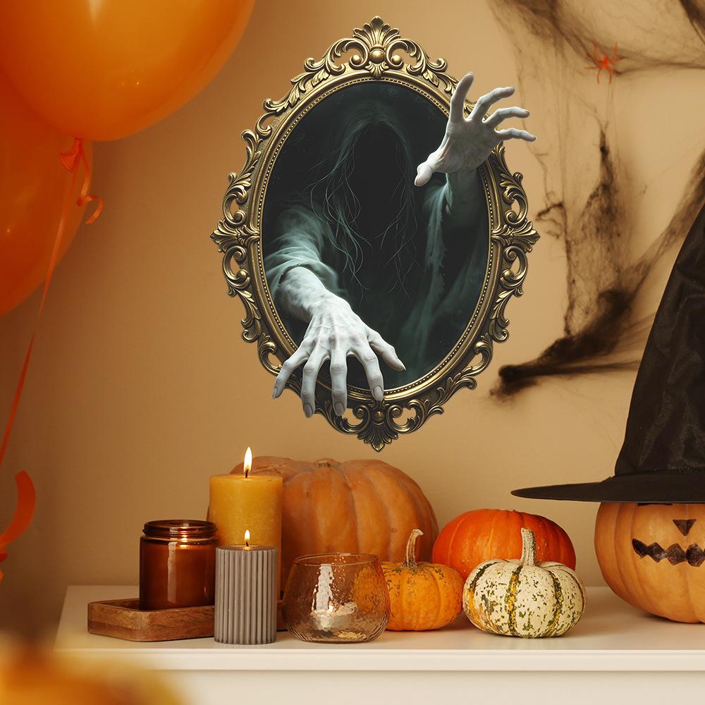 Halloween Scary Ghost in The Mirror, Living Room, Entrance Hall, Home Decoration, Wall Stickers