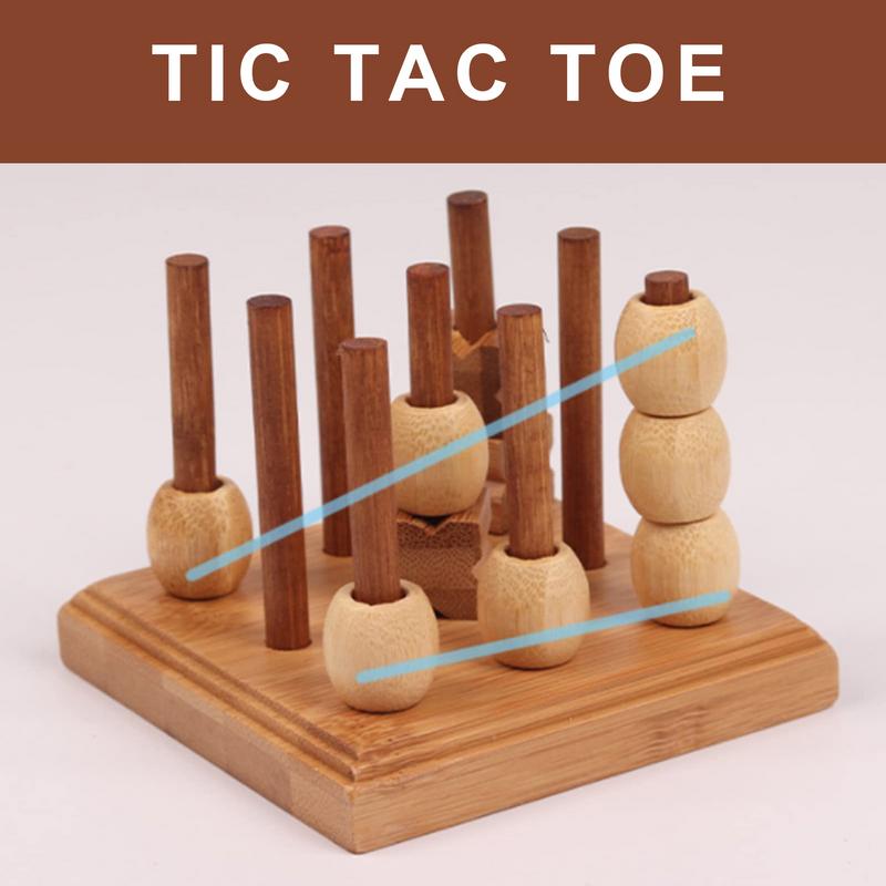 

Tic-Tac-Toe Game Upgraded Tic-Tac-Toe Space Strategy Games 3D Coffee Table Living Room Decor Wooden Family Board Games Gifts CN
