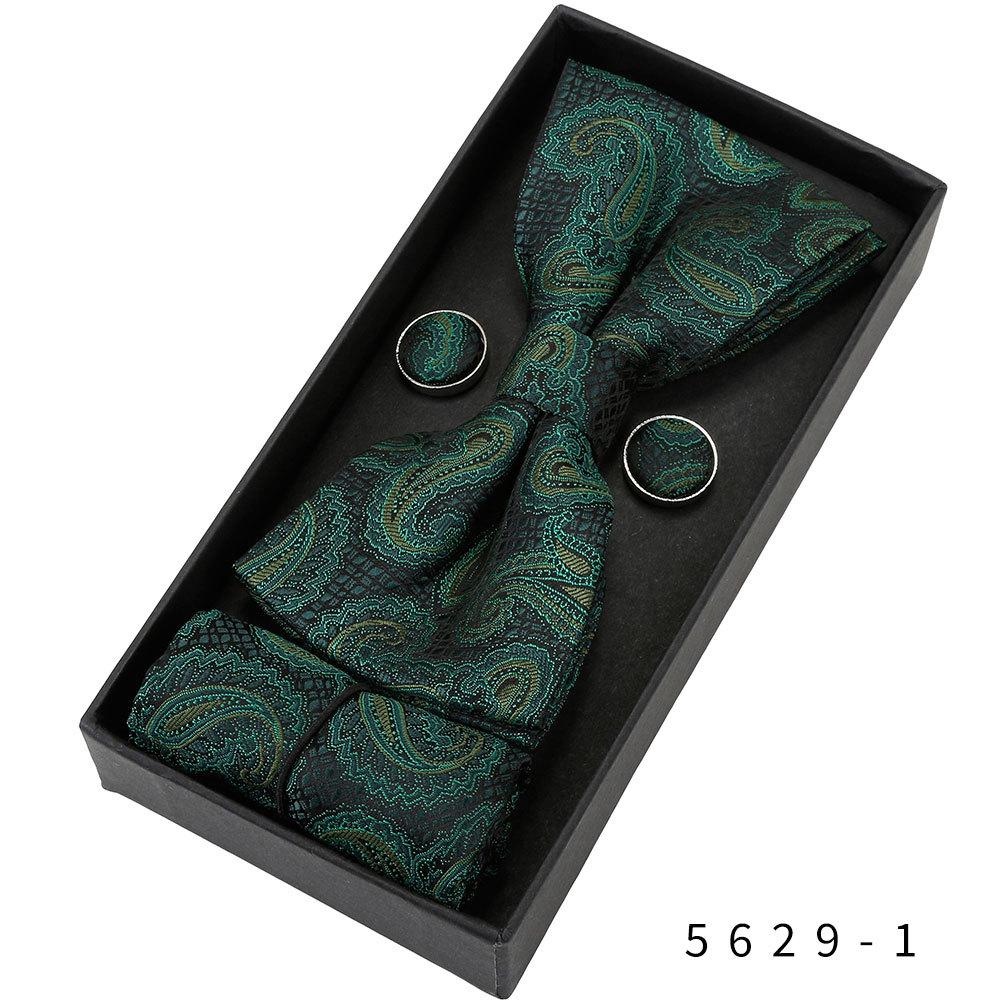 Men's Formal & Casual Bow Tie, Cufflinks, and Pocket Square Set - Korean Style for Weddings & Events