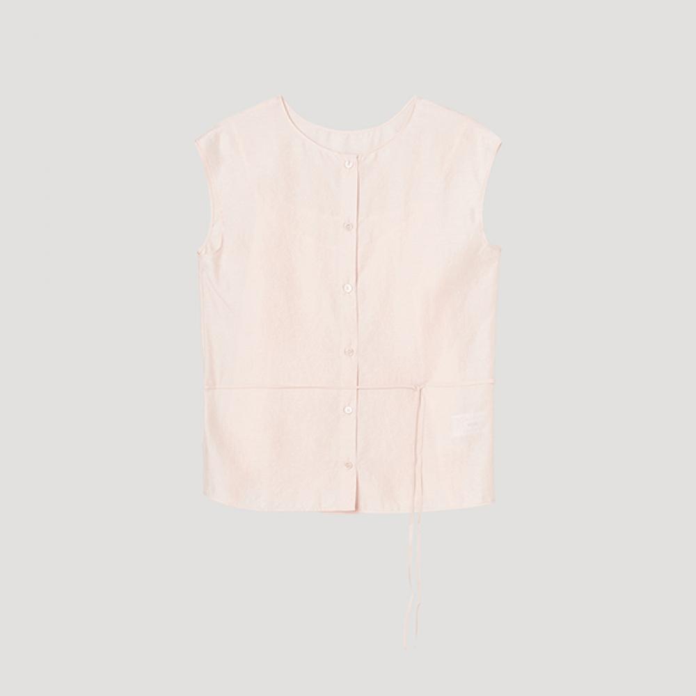 

[She S miSS] gloSSy Cap Sleeve Belted blouSe SwwbLp22080 Lp light pink/77