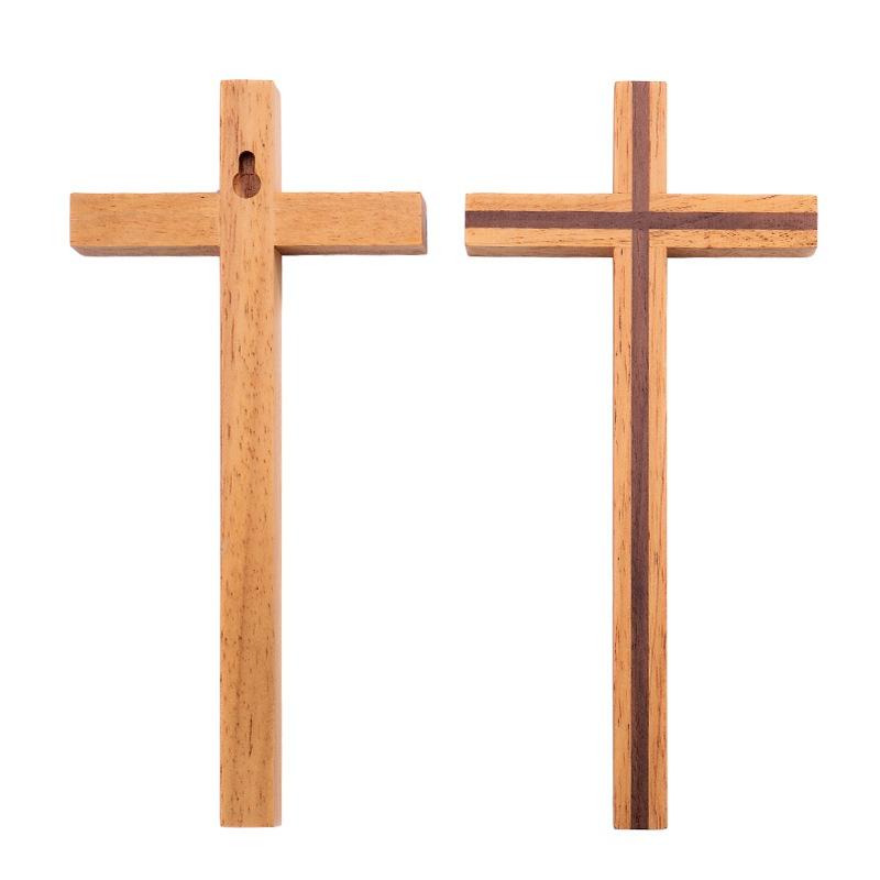 Wall Cross Home Decor Mysterious Simple Gift Durable Solid Rubber Wood Elegant Christian Style Craft Blessing Church