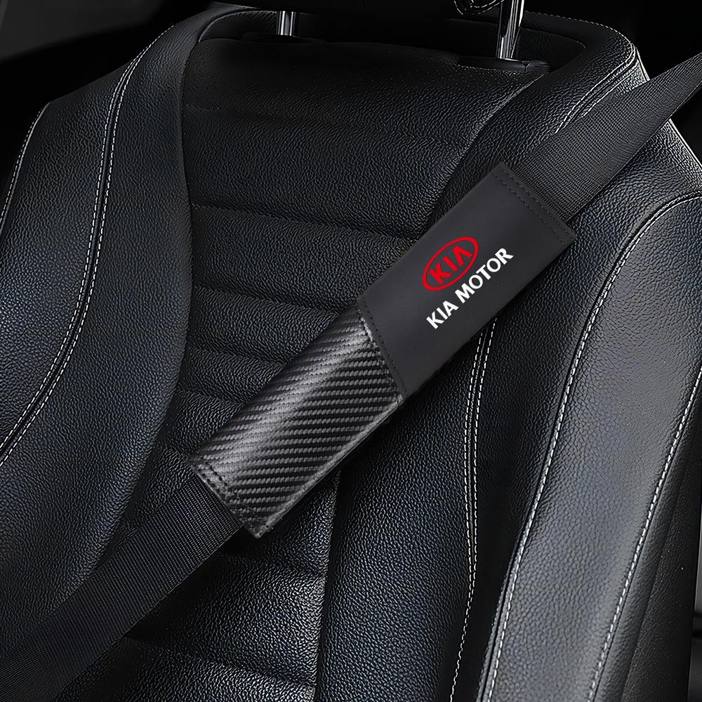 2026 Hot Car Sticker 2pcs Seat Belt Covers Car Safety Belt Cover Car Accessories For KIA KN Rio Ceed Sportage Cerato Soul Sorent