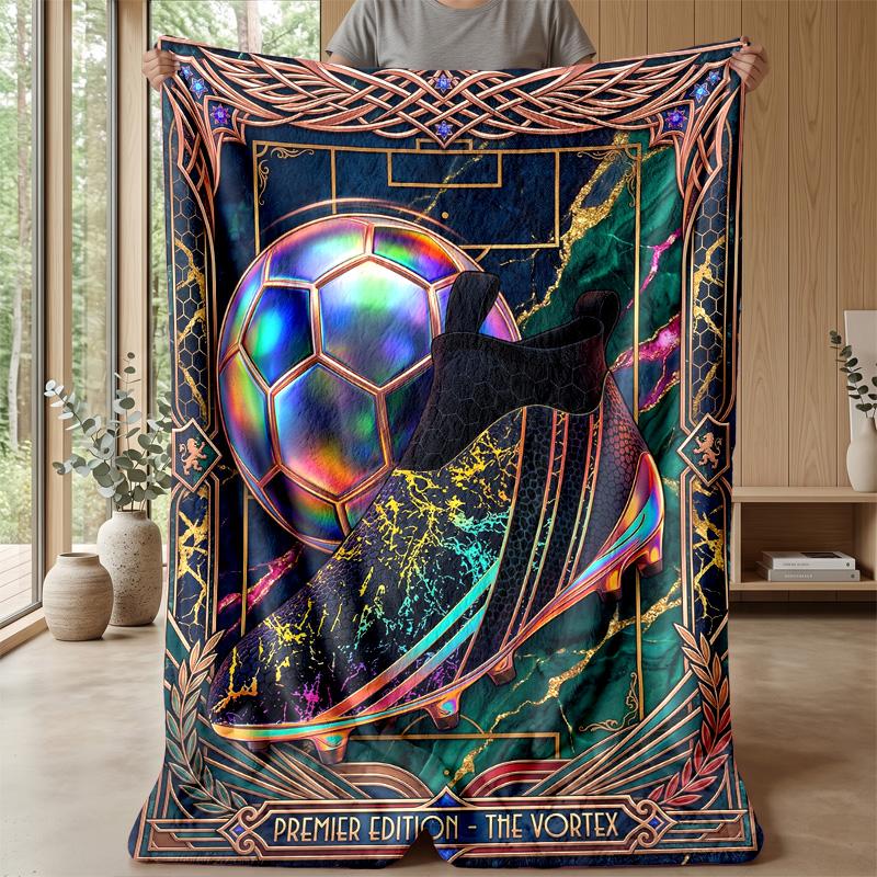 Neon Soccer Kingdom Theme blanket Lightweight Warm Flannel Blanket Decorative Throw Blanket for Home Decoration