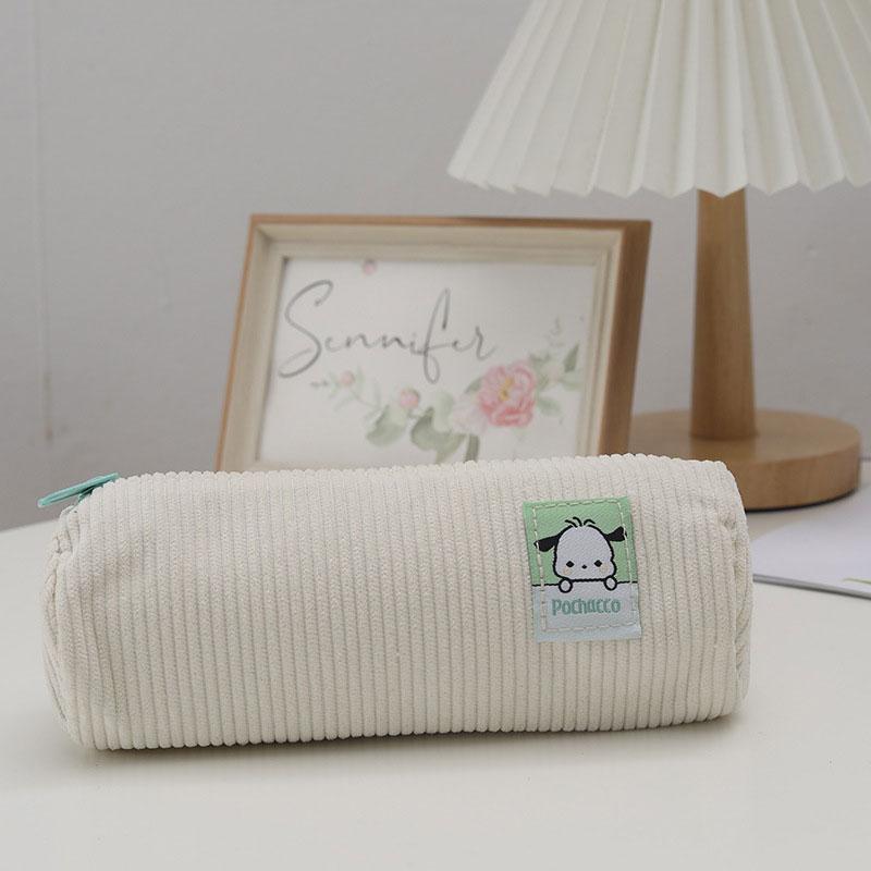 

Пенал с изображением канцелярских принадлежностей, большой емкости, вельветовая сумка для хранения канцелярских принадлежностей, пенал Pochacco белый