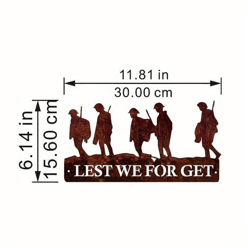 1pc, Home Decoration Metal Rust Military Indoor Outdoor Wall Decoration Pendant Iron Art Silhouette