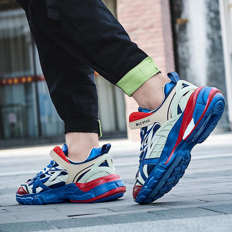 Унисекс модная обувь для пар ретро кроссовки для папы 44 сапфир синий — фото 4