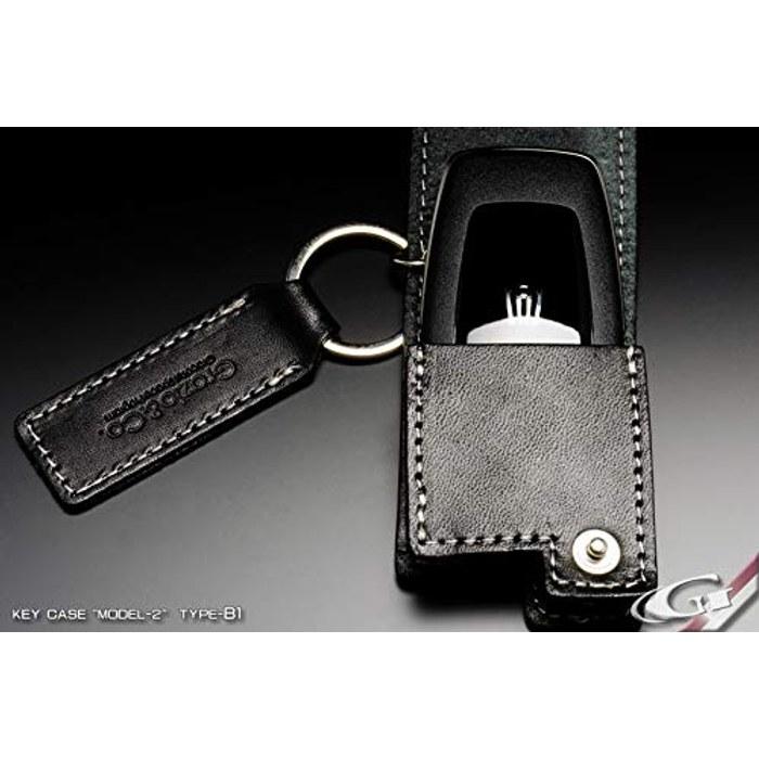 Grazio&Co. Tochigi Leather Key Case Model-II Type-B BK*SIL Black + Silver