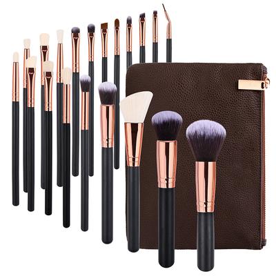 15pcs Makeup Brushes Rosegold Cosmetic Brush Set + Bag Face Eyes Kit
