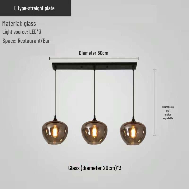 Modern Multi-Head Glass Chandelier Pendant for Dining Room