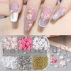 New Nail Art Jewelry Three-dimensional Small Flower Steel Ball Pearl Diamond Jewelry Mixed Nail Art Jewelry