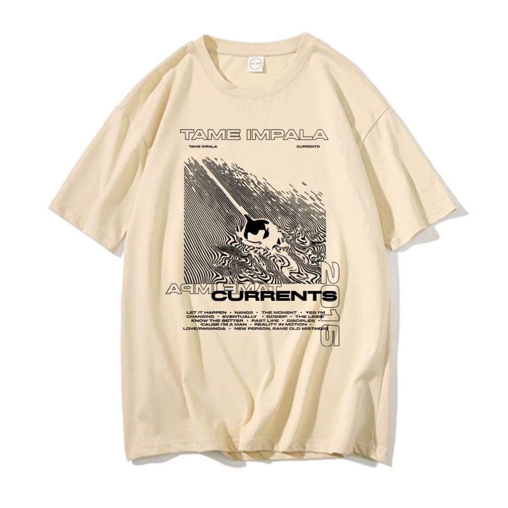 Tame Impala Currents Graphic Print T-shirts Men Casual Tshirt Male Hip Hop Oversized T Shirt Women  T Shirts