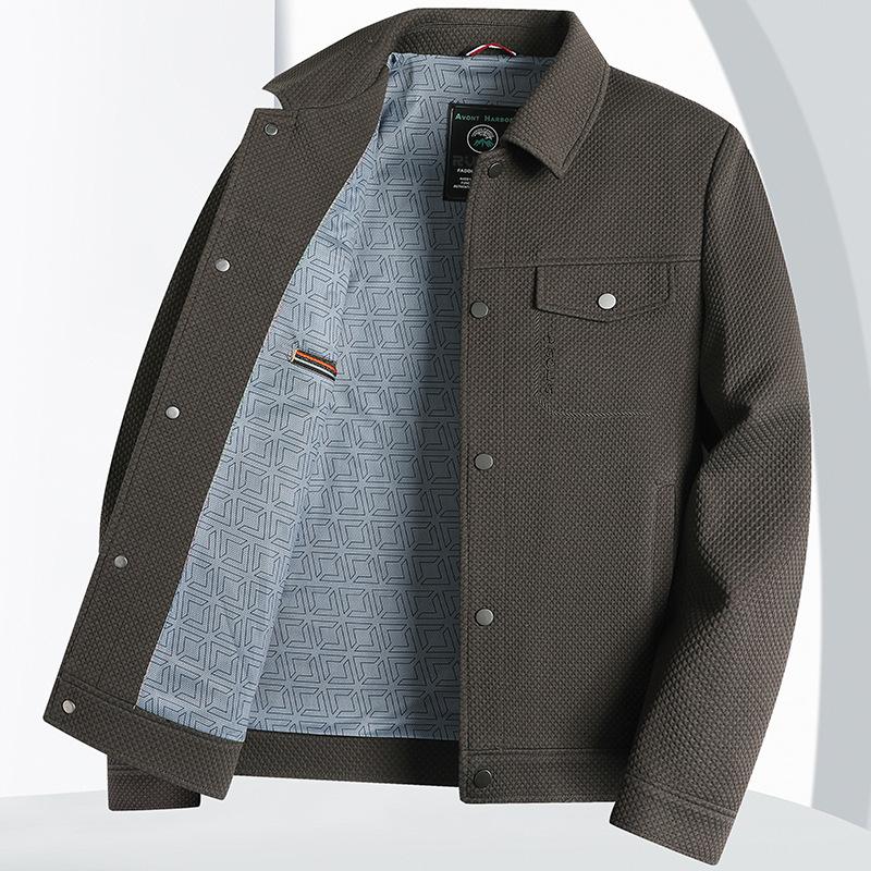 Frühling und Herbst Herren Revers Air Layer Arbeitsjacke Dünn Jugend Slim Fit Vielseitig Trendige Jacke