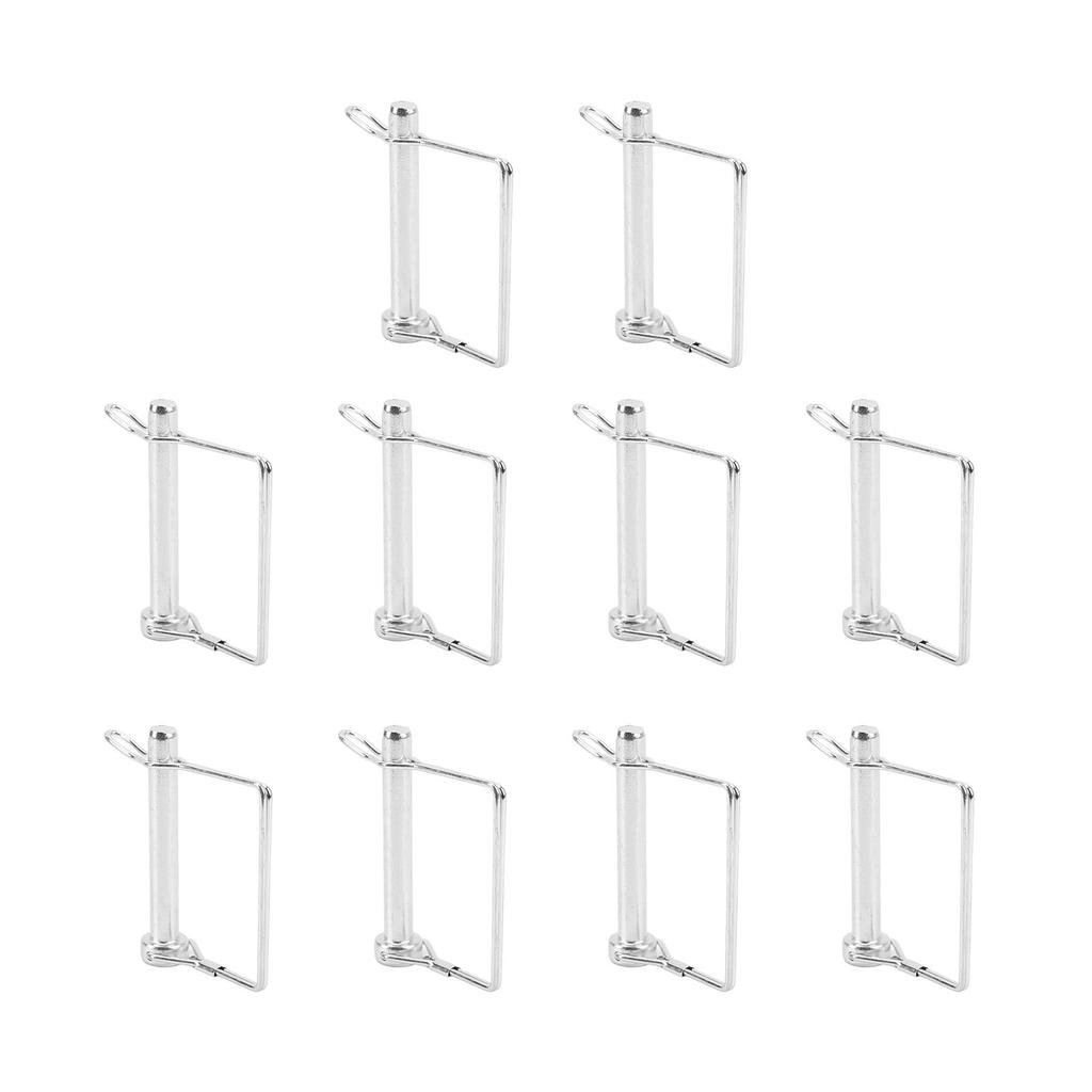 10PCS 70mm Trailer Coupler Pin Silver Galvanized Iron Quick Latching Square Safety Heavy Duty Locking Pin For Mowers