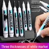 Oil-Based Fine Tip White Marker Pen - Waterproof, Non-Fading, Non-Erasable for Glass, Tire & Card Highlighting
