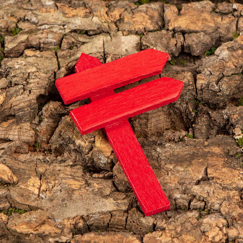 Moss Micro Landscape Ornaments Multi-colored Wooden Guide Signs Succulent Pot Garden Wooden Fence Process Accessories