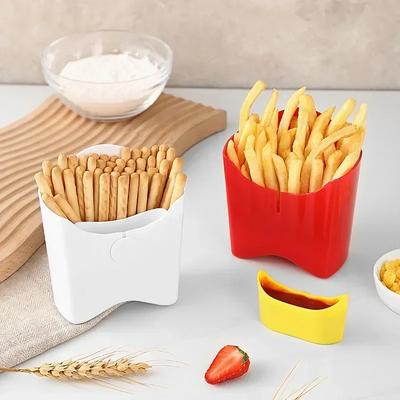 Draagbare Plastic Frietbeker Snack Organizer Voedselkwaliteit PP Saladebeker Vierkante Saladekom